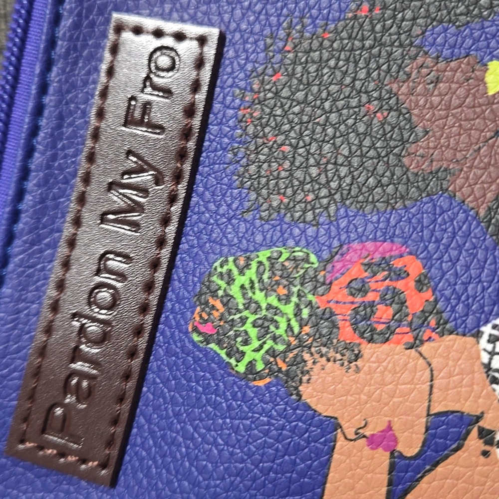 NWT PARDON MY FRO SQUAD BLUE COSMETIC BAG... #7700 - Picture 8 of 8